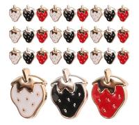 PACKOVE 30pcs Strawberry Sewing Buttons for Clothes DIY Cartoon Resin Craft Buttons Assorted Red Black White Berry Pattern Decorative Dress Accessories