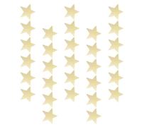 PACKOVE 30pcs Unfinished Wooden Five-Pointed Star Chips for DIY Crafts and Writing, Beige Synthetic Material, Not Easy to Fade Or Deform, for Crafting and Decoration