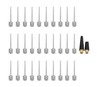 PACKOVE 32Pcs Ball Pump Needles Metal Inflation Needles and Plastic Valve Fittings for Gym Training Football Basketball Volleyball
