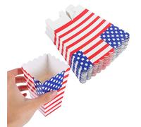 PACKOVE 36 Pcs Independence Day Popcorn Boxes with Patriotic American Flag Design, Paper Material, Easy to Carry and Store, for Independence Day Celebrations and Large-scale Events
