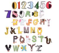 PACKOVE 36pcs Embroidered Alphabet Patches Iron-on Sew-on Applique Letters for DIY Clothing, Jackets, Jeans Decoration and Repair, Cartoon Number Fabric Stickers