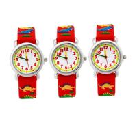 PACKOVE 3pcs Cartoon Dinosaur Watch for Boys and Girls Silicone Students Wristwatch Creative Quartz Timepiece for Boy Girl