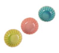 PACKOVE 3pcs Ceramic Essential Oil Bowls Set, Small Crackle Glaze Aromatherapy Dishes for Spa, Facial Mask Blending, Salon Supplies with Red, Green, Blue Colors