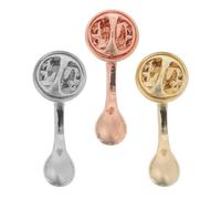 PACKOVE 3pcs Coffee Lover Alloy Brooch Pins with Safety Pin Creative Coffee Spoon Lapel in Gold Silver Rose Gold Cute Badge Accessories for Hats Backpacks Clothing