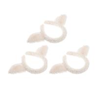 PACKOVE 3pcs Cute Lamb Ears Headband Soft Plush Animal Costume Hair Accessory Farm Theme Party Cosplay Accessory for Girls