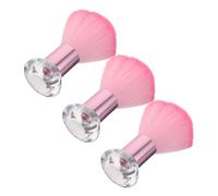 PACKOVE 3pcs Fluffy Blush Brush Set with Soft Dome Heads for Precision Contouring and Large Area Coverage, Plastic and Nylon Material, for Travel and Stage Performances