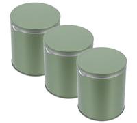 PACKOVE 3pcs Green Tinplate Tea Canisters with Airtight Lids, Portable Kitchen Storage Jars for Tea Leaves and Condiments, for Home and Party Use