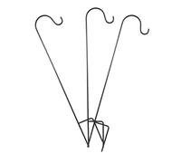 PACKOVE 3pcs Iron Shepherd Hook Fence Hook Deck for Outdoor Vintage Black Decorative Hanging Wind Chimes Garden for House and Wedding Aisles