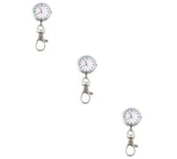 PACKOVE 3pcs Large Number Quartz Pocket Watch Keychain for Couples and Boy Girl Easy to Read Design for Men and Women Great for and Special Occasions