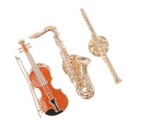 PACKOVE 3pcs Musical Instruments Brooch Set Vintage Alloy Music Pins for Backpacks Coat Lapel Pin Unique Decoration and Artistic Expression for Men and Women