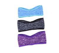 PACKOVE 3pcs Non Slip Fleece Ear Warmers Headband Sweat Absorbent Running Yoga Outdoor Activities Grey Blue Purple for All Seasons
