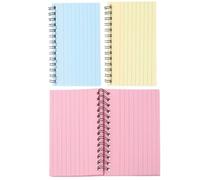 PACKOVE 3pcs Portable Index Cards Notepads with Spiral Binding Rings and Lined Design, Small Paper Cards for Daily Writing and Inspiration Recording, for Office and Study Use