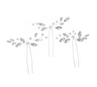 PACKOVE 3Pcs Rhinestone Bridal Hairpins Elegant Wedding Hair Forks Hair Accessories for Brides Versatile Styling Tool for Parties Proms and Special Occasions