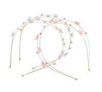 PACKOVE 3Pcs Rhinestone Flower Headbands Double Row Floral Sparkly Hair Bands Lightweight Comfortable for Women S Weddings Parties Everyday Fashion Accessories