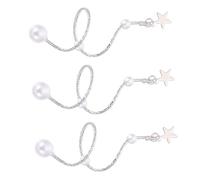 PACKOVE 3pcs Shiny Pearl and Chain Nail Charms Set with Butterfly Bow Design Metal Nail Studs Decoration for Women’s Manicure Art Supplies for Professional and Diy Use