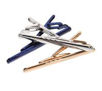 PACKOVE 3pcs Tie Clip Set, Copper Necktie Clip and Tie Bar Set, Blue Yellow Silver, Stylish Elegant Professional Shirt Accessory for Men, Business and Anniversary