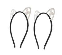 PACKOVE 3pcs Unique Cat Ears Headband Animal Ears Hair Boppers for Women Girls Rhinestones Sparkly Accessories for Cat Costumes Halloween