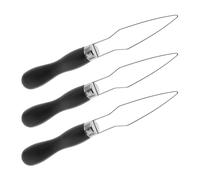 PACKOVE 3pcs Universal Button Hook and Zipper Pull Dressing Aid with Black Handle, One-Handed Elderly Dressing Helper Tool for Seniors and Disability, Button Fastener Assist Device