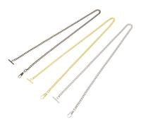 PACKOVE 3pcs Vintage Alloy Pocket Watch Chains with T-bar, Securely Holds Pocket Watches, Adjustable Length, Lightweight Metal Chains for Men and Women, Matches Vests and Wedding Outfits