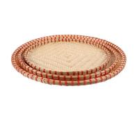 PACKOVE 3pcs Weaving Basket round Bamboo Tray Brown Bamboo Breathable Traditional Elegance Decorative Storage for Kitchen Storage and Storing Fruits