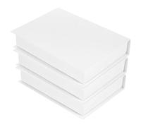 PACKOVE 3pcs White Faux Books Decorative Accessories Book Prop Model Elegant Solid Color Design and Delicate Texture Portable DIY Creations for Entry Decor