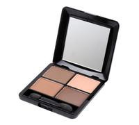 PACKOVE 4 Colors Matte Eyeshadow Palette with Mirror and Sponge, Elegant Warm Brown Makeup Eye Shadow for Daily Use and Professional Look