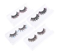 PACKOVE 4 Pairs Glitter False Eyelashes Long Dramatic Butterfly Fake Lashes for Parties Date Club Thick Eye-catching Look Sequined Lash Extensions