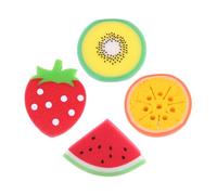 PACKOVE 4 Pcs Fruit Shaped Bath Sponge Soft Body Wash Puff for Gentle Cleansing and Rich Cute Watermelon Strawberry Orange Design for Bathing Fun
