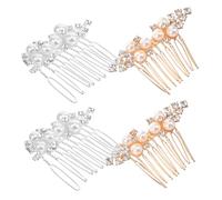PACKOVE 4 pcs Pearl Crystal Hair Comb Elegant Bridal Side Hair Accessories for Weddings for Women