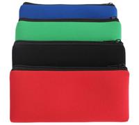 PACKOVE 4 Pcs Pencil Bags with Zipper Neoprene Large Capacity Lightweight Pen Stationery Pouch for Organizing Small Items Multipurpose Storage Bags