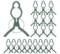 PACKOVE 40pcs Green Plastic Plant Support Clips for Garden Use, Curved Mouth Design for Orchid Stems and Tomato Vines, Providing Stable and Secure Upright Stem Clamps to Prevent Drooping