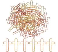 PACKOVE 40pcs Metal Cross Paper Clips Bible Paper Holder Memo Clamps for School Office Documents, Gold and Rose Gold Metal Bookmark Clips for Bible Study and Note Organization