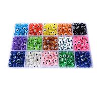 PACKOVE 450pcs Resin Evil Eye Beads with Mini Hole for Stringing, Gorgeous and Stylish DIY Craft Beads for Jewelry Making and Creative Craft Projects