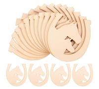 PACKOVE 48pcs Wooden Slice Creative Hanging Ornament DIY Painting Materials Graffiti Chip Horseshoe Shaped Easy to Color Can Be Painted Lighter in Weight for Graffiti