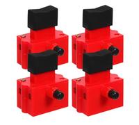 PACKOVE 4pcs 10a Heavy Duty Momentary Push Switches for Steel Cut-off Saws with Lock, Red Ergonomic Replacement Switches for Electric Metal Cutting Tools, Compatible with Evolution Cutters