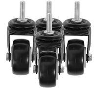 PACKOVE 4pcs 2-inch Swivel Dining Cart Casters with Brakes M8 Threaded Stem Heavy Duty Wire Shelving Chair Wheels Replacement for Office and Home Furniture