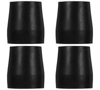 PACKOVE 4pcs Black Rubber Chair Leg Protectors for Commode and Restroom Chairs Non-slip Anti-scratch Foot Covers with Stable Grip for Homes and Public Places