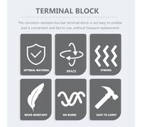 PACKOVE 4pcs Copper Electrical Bus Bar Ground Terminal Block with 8-hole Blue Base for Distribution Box Wiring in Industrial and Car Applications