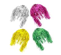 PACKOVE 4pcs Curly Wigs for Women Durable and Breathable Synthetic Hair for Daily Wear and Cosplay Costume with Antistatic Design Easy to Style Silver Gold Rose Red Green