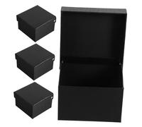 PACKOVE 4Pcs Elegant Necktie Box Striped Ties Packaging Case with Lid Stylish Storage for Scarves Belts Ties Durable Presentable Wrapping Box for Special Occasions