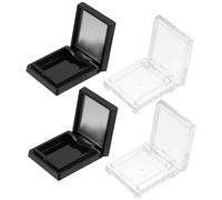 PACKOVE 4pcs Empty Eyeshadow Palettes DIY Makeup Storage Box Portable Square Cosmetic Containers for Travel Black White Makeup Organizer