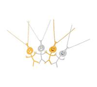 PACKOVE 4pcs Funny Doodle Pendant Necklace Stainless Steel Matchstick Men Jewelry for Men Women Chain for Casual Formal Wear Unique Idea