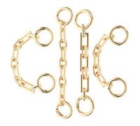 PACKOVE 4pcs Gold Tone Square Buckle Purse Chain Strap Extender for Shoulder Bag Bag Strap Replacement with 2 Three-Compartment and 2 Four-Compartment Chains