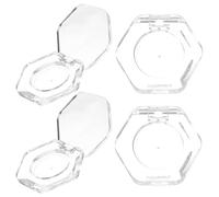 PACKOVE 4pcs Hexagon Empty Eyeshadow Pans Makeup Palette, Lightweight Reusable as Material Cosmetic Containers for Outdoor Traveling and Working
