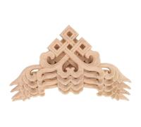 PACKOVE 4pcs Khaki Wood Decorative Appliques for Cabinets and Windows, Easy to Install and Paint, Wooden Onlay Applique for Home Decoration