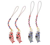 PACKOVE 4pcs Lucky Carp Flags Phone Charms Japanese Handbag Pendant Keychain Accessories Lightweight Luck Symbol for Bags Phones Unique Design for Personal Style