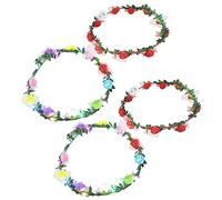 PACKOVE 4pcs Luminous Flower Headbands for Weddings Party Headbands with LED Lights Chic Bridal Headpieces for Festivals and Celebrations Foam Floral Design Random Color
