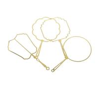 PACKOVE 4pcs Metal Fan Skeleton Bookmarks Set with Brass Frame, Hollow Fan Outline Shapes (Round, Square, Shaped) for Creative DIY, Reading Accessories, Gifts for Women
