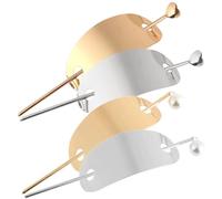 PACKOVE 4pcs Metal Hair with Pins for Stylish Bun Hairstyles Durable Alloy Hair Accessories with Gold Silver Heart and Pearl Designs