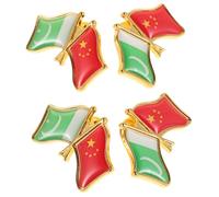 PACKOVE 4pcs Pakistan China Friendship Brooch Pin Metal Enamel Flag Lapel Pins for Men Women Business Meetings Parties and Everyday Wear